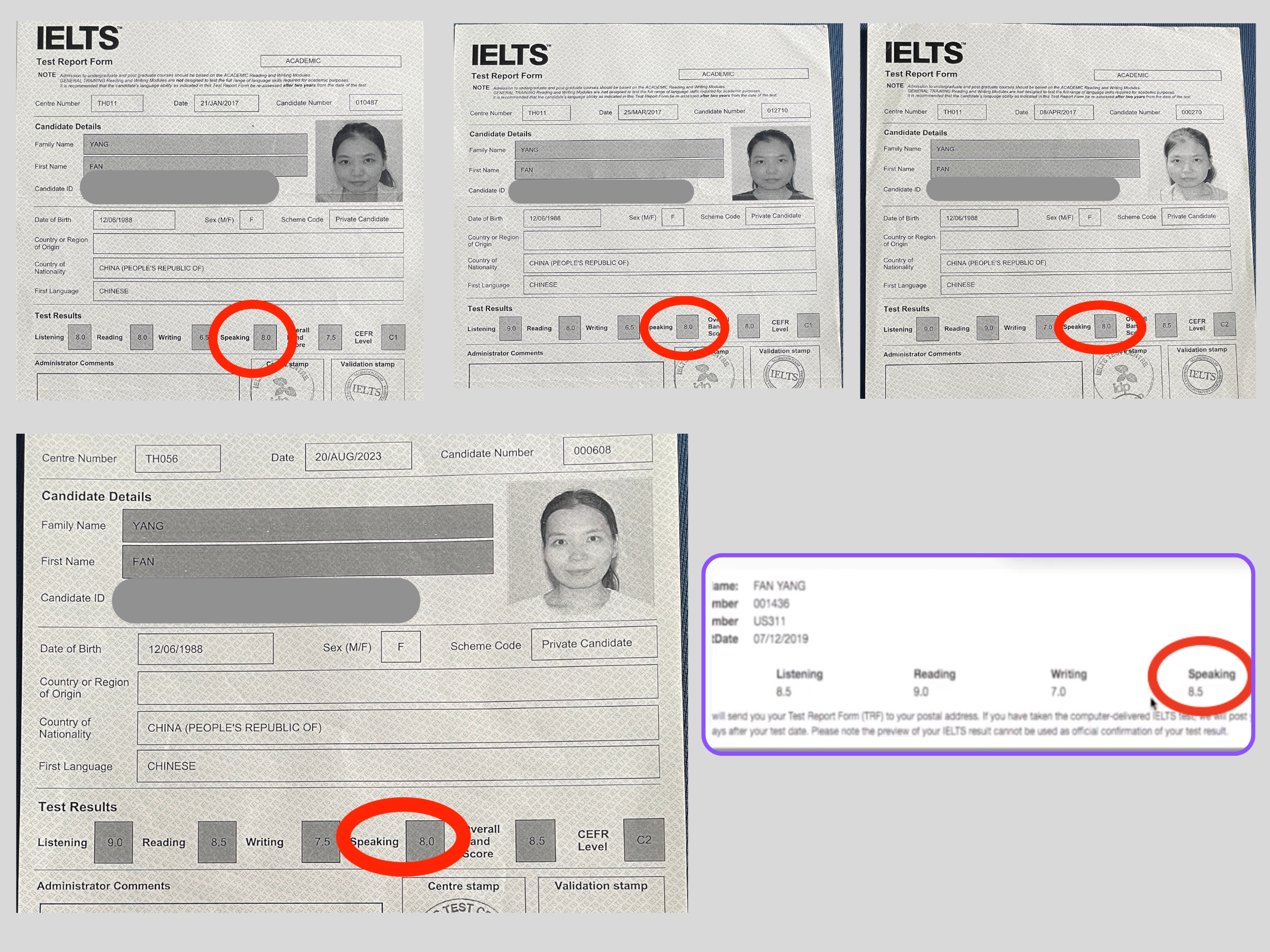 Chứng chỉ IELTS của Lynn